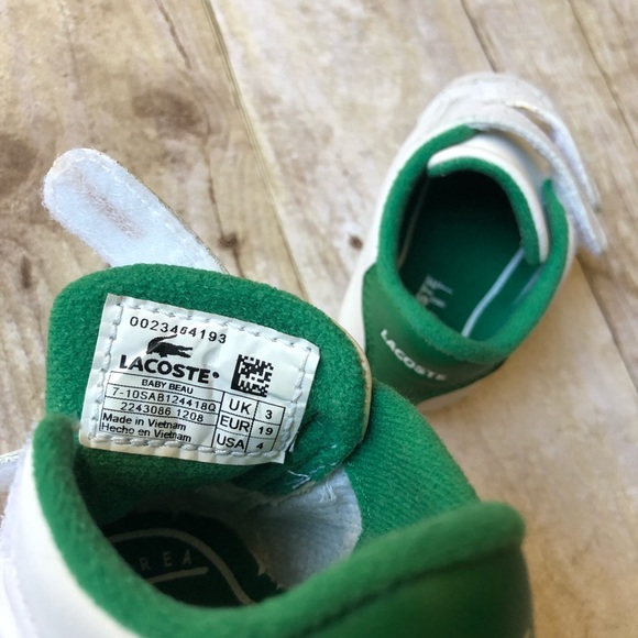 Lacoste soft sole shoes baby toddler size 4 - Picture 5 of 6